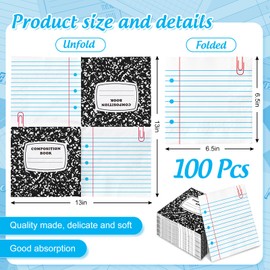 100 Pcs Back to School Napkins Reversible Paper Disposable Napkins Composition Notebook Luncheon Dinner Napkin for First Day of School Party Table Decor Supplies