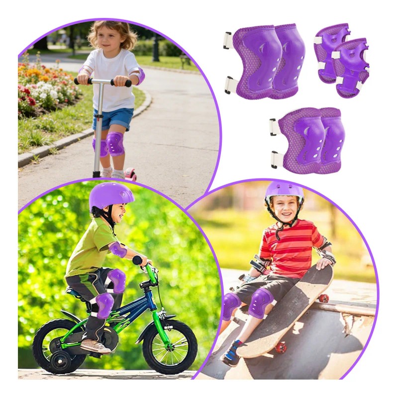 Kit Protección Para Niños Niñas 2en1 6 Pzs C/u Accesorios