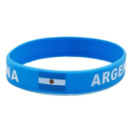 LLBFHH 4 Pcs Argentina Argentinian Country Flag Rubber Bracelets, National Flag Silicone Bracelet, Rubber Wristbands Patriotic Decorations Gift