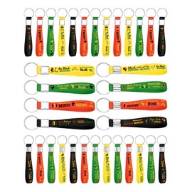 Ferreve 60 Pcs Black History Month Silicone Keychains Bulk African American February Festival Party Supplies Key Rings for Black History Month Freedom Day Black History Patriotic Party