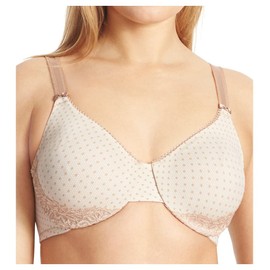 Olga Women's Plus Size Luxury Lift Underwire Bra, Bodytone Lace Dot Print, 38DD