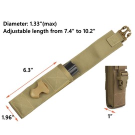 Multiuse Tool Pouch Holster Case Belt Pouch with Adjustable Capacity for Holding Flashlight, Folding Knife, Baton, Hammer （TAN）