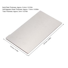 Resin 3D Printer Flex Build Plate, Spring Steel Flexible Plate Flex Bed and Magnetic Base Platform for Creality Halot Mage, Mage Pro LCD Resin 3D Printer, 231x131mm