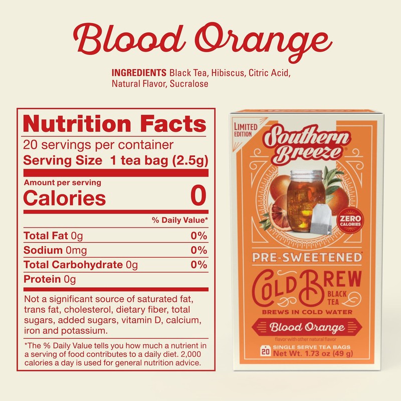 Southern Breeze Cold Brew Sweet Tea Blood Orange Iced Tea