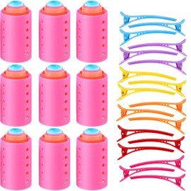 54-Piece Multicolor Magnetic Rollers Set with Hair Rollers, Duck Teeth Bows, and Hair Clips - Hairdressing Curlers Tools for Men, Kids, and Women