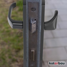 KOTARBAU® Handle Knob Set 90 mm Profile Cylinder Door Handle Aluminium Handle Door Handle Door Fitting Long Plate Set Anthracite Interior Door Exterior Door Fire Protection Doors Handle