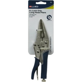 Allied International 6 Inch Drop Forged Carbon Steel Lock Grip Long Nose Plier