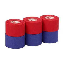 Mueller Athletic Tape Sports Tape, Red and Blue 6 rolls