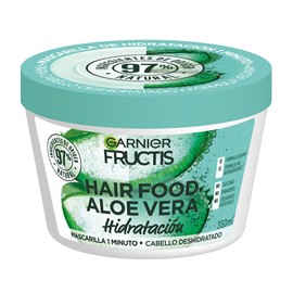 Garnier Fructis Hair Food Aloe Vera Mascarilla para Cabello Deshidratado 350ml, Tratamiento de Hidratación Profunda, Fórmula 98% de Origen Natural, Vegana y Sin Siliconas ni Parabenos