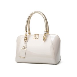 NICOLE & DORIS Fashion Women Handbag Patent Leather Bags Designer Top-handle Bags Shoulder Bags Crossbody Bag Elegant Clutches Evening Bags White