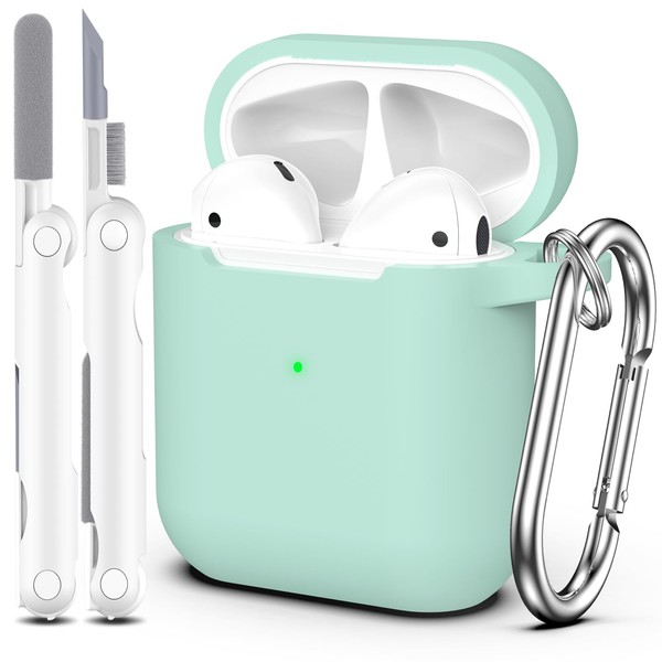 MHYALUDO AirPods Case Cover with Cleaning Kit & Keychain, Compatible