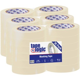 Tape Logic Aviditi 1 Inch x 60 Yards, Removable Easy Tear Masking Tape, Natural, (Pack of 36) - Great for Home, Office, Painting, Labeling, Arts and Crafts