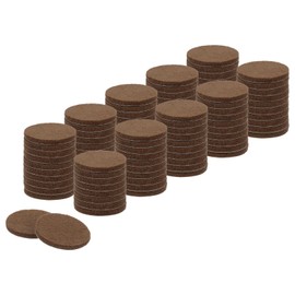 uxcell Round Felt Furniture Pads, 100Pcs 1" Dia x 0.12" Thick Adhesive Backed Felt Non-Slip Anti-Scratch Felt Pads Chair Leg Protectors for Protecting Hardwood Floor, Brown
