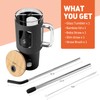 WINSA Glass Tumbler with Straw and Lid, 40 oz, Black