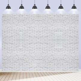 White Brick Wall Backdrop 10x8ft Photoshoot Brick Photography Backdrops for Wall Video Photo Background Baby Shower Birthday Party Decorations Banner Wallpaper Studio Booth Props Polyester Fabric