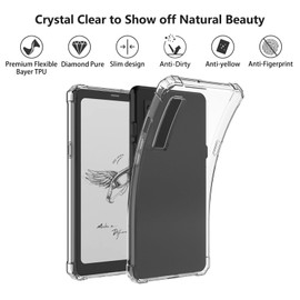 Aircawin Case for 6.13" Onyx Boox Palma 2/Boox Palma/Boox Kant/Boox Kant 2 Mobile ePaper Case Clear 2024,Slim Clear Case for Onyx Boox E-Reader case,Shockproof Soft TPU Back Cover Shell-Clear
