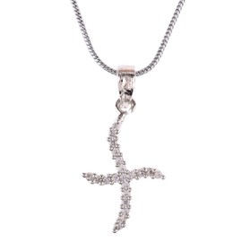 Efulgenz Cubic Zircon Cross Pendant Chain Necklace CZ Jewelry Gift for Women Men, metal crystal rhinestone stone, cubic-zirconia