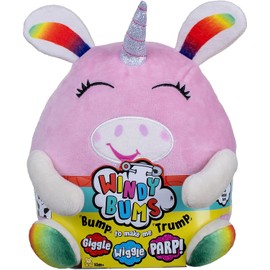 Windy Bums Unicorn Cheeky Farting Toy, Unicorn teddy bear that farts, wiggles and giggles. Hilarious fun for everyone! 10mths + , 10 x 10 x 10 centimeters, Red