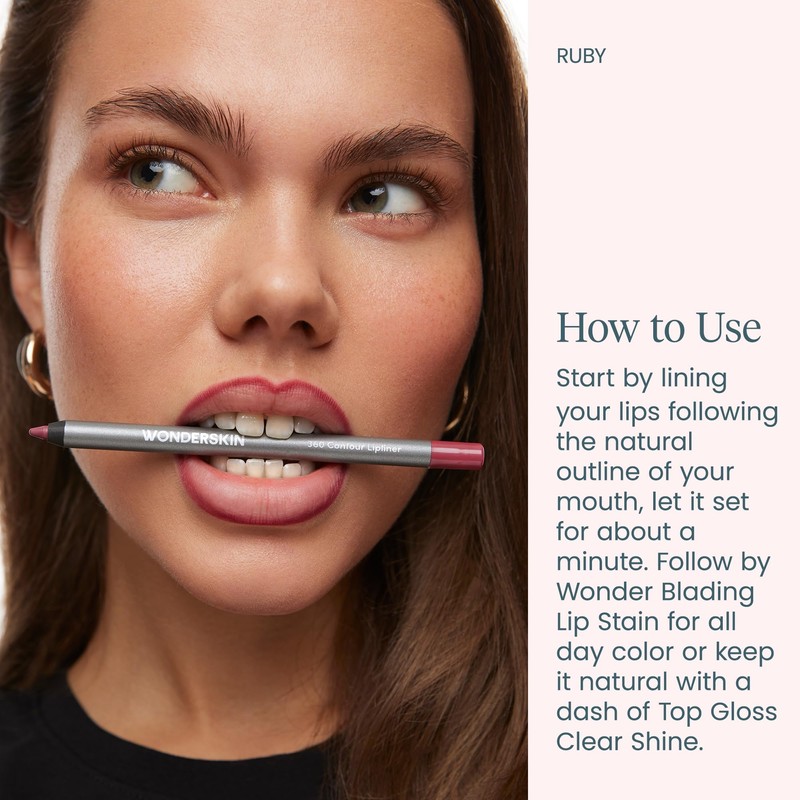 Wonderskin 360 Contour Lip Liner Pencil, Nourishing Lip Liner Pencil,