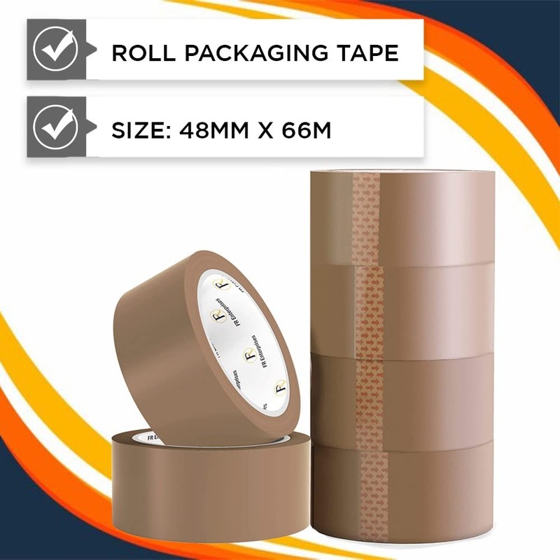 FR Enterprises 6 Rolls Heavy Duty Packing Tape - 48mm