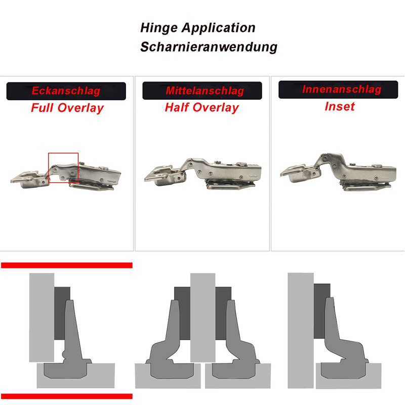 LIKERAINY 105 Degree Corner Stop Hinge 35 mm with Damper
