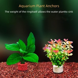 20 Pcs Aquatic Water Plant Fixed Rings, Aquarium Anchors Fish Tank Holder Rings Gravity Cup, Landscape Ceramic Pot Ring Tool Aquarium Decoration (20)