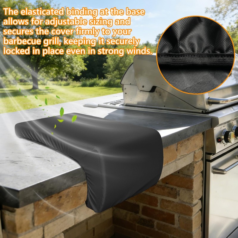 STARTWO Grill Cover for Built-in Double Side Burners,Black Heavy Duty