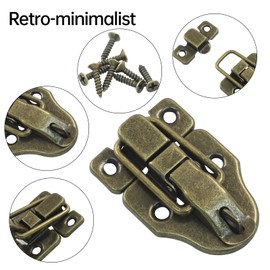 Rierdge 2 Pack Metal Toggle Latch - Duckbilled Hasp Catch with Padlock Hole for Jewelry Box, Cabinet, Toolbox, Case & DIY Crafts(Bronze)