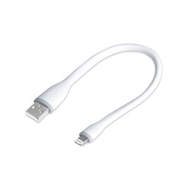 gofanco® Flexible & Durable Silicone MFi Certified Charge & sync Cable Compatible with Apple Devices (White) for iDevices - 13.6 inches (35cm) (Lightning35cmW)