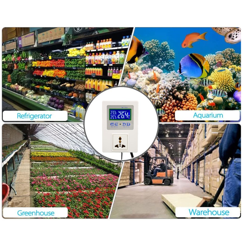 Digital Temperature Controller LCD Display Heating Cooling Thermostat Controller for