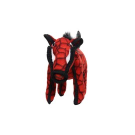 TUFFY - World's Tuffest Soft Dog Toy - Desert Warthog - NO Squeakers - Multiple Layers. Made Durable, Strong & Tough. Interactive Play (Tug, Toss & Fetch). Machine Washable & Floats. (Red)