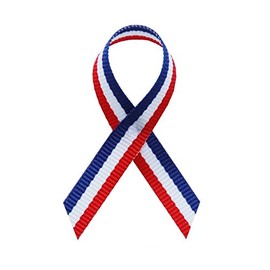Exclusive USA | American Made 250 Veteran's Day, September 11th, and Patriotic Red/White/Blue Fabric Awareness Ribbons - Bag of 250 Fabric Ribbons with Safety Pins