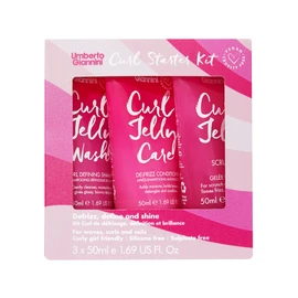 Umberto Giannini Curl Jelly Starter Kit - 3 x 50ml Curl Scrunching Jelly, Curl Jelly Wash Shampoo & Curl Jelly Care Conditioner