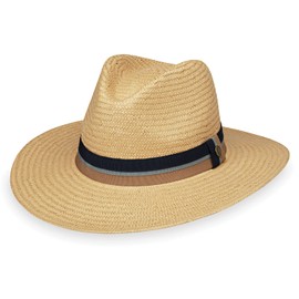 Wallaroo Hat Company – Men’s Turner Fedora – Wide Brim Straw Hat with UPF 50+ Sun Protection for Summer and Outdoors, Camel, Medium