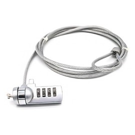BTtime Security Wire Dial Security Wire Lock 4 Digit Dial Lock Anti-theft for PC PC PC Wire Length 1.8m Diameter 3.5mm (Silver)