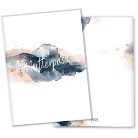 Mother and Child Maternity Log Book Cover, 3-Piece, Golden Splash Motif, a Great Pregnancy Gift, Customable