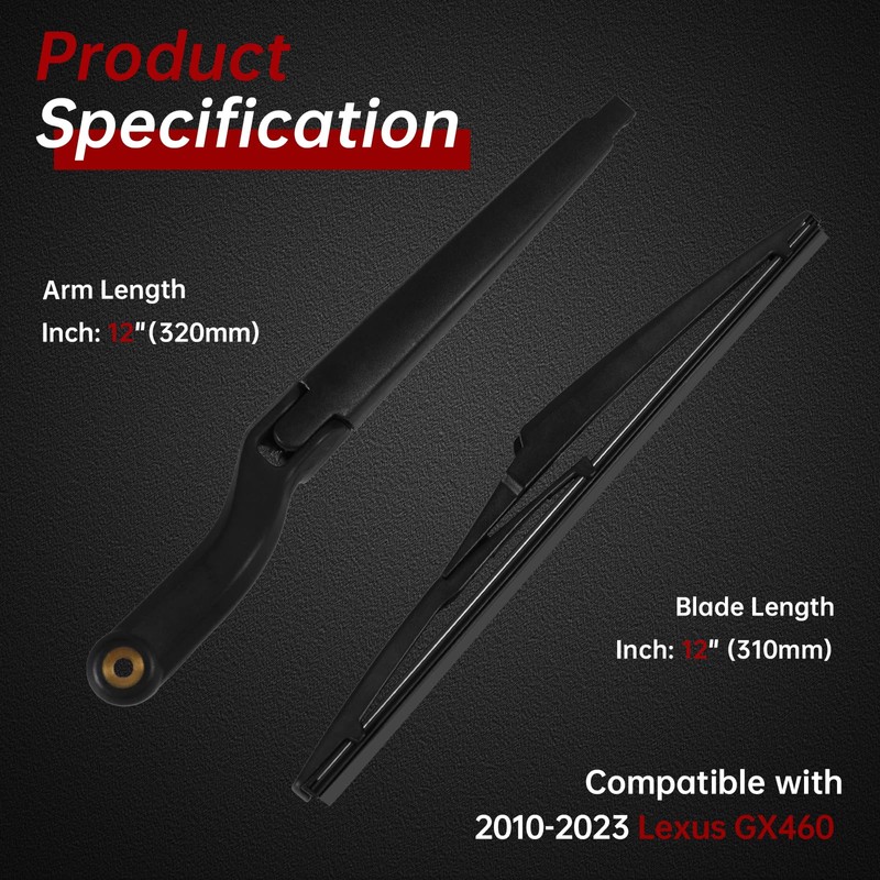 OTUAYAUTO Rear Windshield Wiper Arm Blade Set - Replacement for