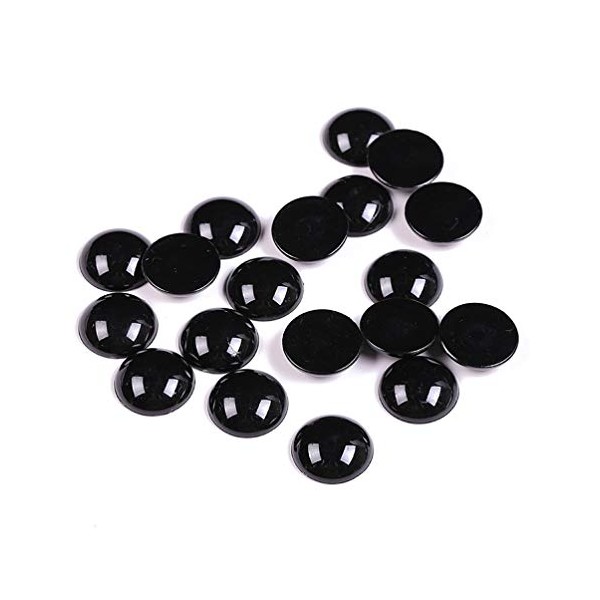 100 Pcs Black Half Round Eyes Flat Back Cabochon for