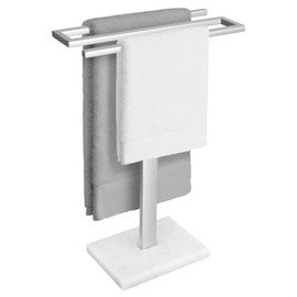 KES Hand Towel Rack Stand with Marble Base, Towel Rack Free Standing Hand Towel Holder for Bathroom Countertop S-Shape SUS304 Stainless Steel Polished Finished, BTH223