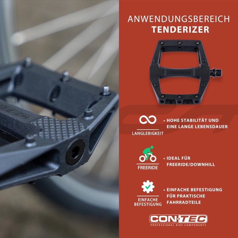 CONTEC Bicycle Pedal Tenderizer, Nylon Body, MTB Pedal, Platform Pedals,