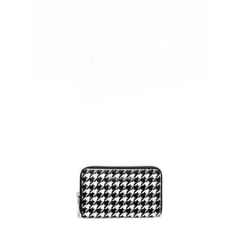 Small Houndstooth Printed Calf Hair Wallet