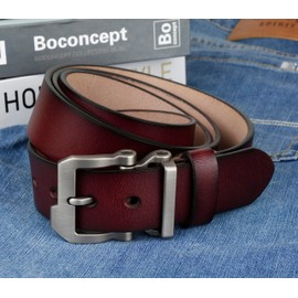 JingHao Belts for Men,Casual Mens Belt Leather for Jeans,Cowboy,Black Genuine Leather Belt,Plus Size 28"-64" Width 1.45" Brown(2XL 40"-42" Length 125cm, Coffee)