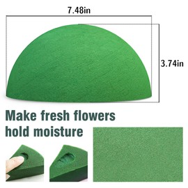 Max Shape Floral Foam Half Ball 7.48" for Floral Arrangements, Round Floral Foam Half Balls Green, Wet Floral Foam for Artificial Flowers (2, 7.48')