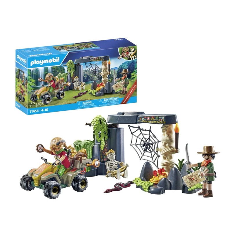 Playmobil Jungle Treasure Hunt Playset With Figures Quad And Accessories