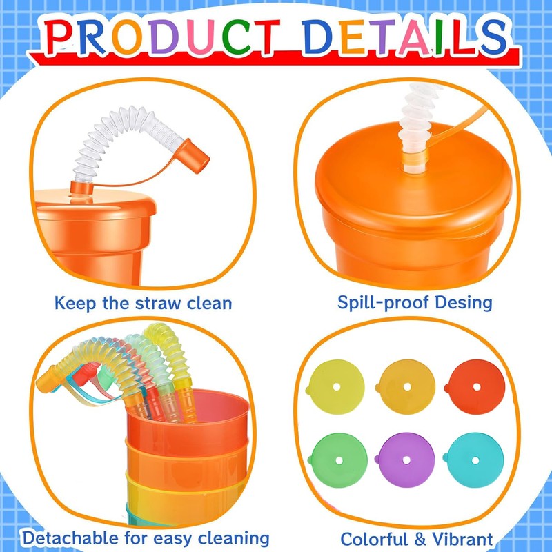 ALINK Pack of 6 Children's Party Cups, Plastic Cups, Drinking