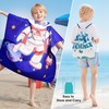 Ythuil Toddler Hooded Beach Towel, Space Towel for Ages 3-10