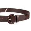 Cole Haan Women's Leather Wrapped Buckle Lizard Emboss Belt, Brown,