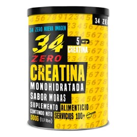 Creatina Monohidratada 34 Zero En Polvo 500g Varios Sabores                                                                                           
