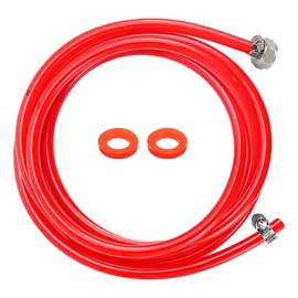 WELLBOM 10ft Beer CO2 Gas Line Tubing for Kegerator ID 5/16" Keg Gas Line Red PVC CO2 Gas Hose with OD 5/16" Barb Fittting for Draft Beer Home Brewing