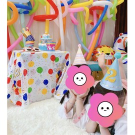 flyorigin Table Cover Tablecloth, Ideal for Birthday Parties, Carnival, Baby Showers, Theme Party, SPA Party, Disposable, Rectangle, Waterproof Plastic Table Cloth 137 * 274cm